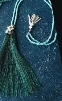 juju 앤티크 비즈 태슬 목걸이 민족 장식품 사용 1점