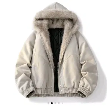 TOKYO SELECT 라이트 그레이 퍼 자켓