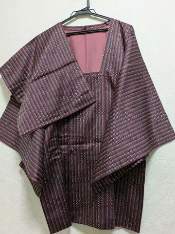 순수 실크!! 일본 의류 코트 도행 코트 동일 원단 숄 세트