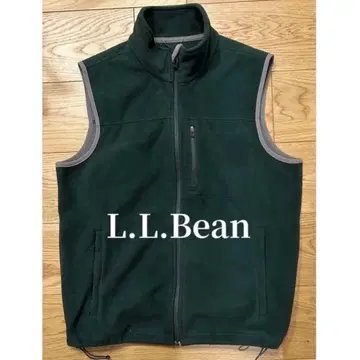 L.L.Bean 플리스 베스트 폴라테크 짙은 녹색 로고 자수