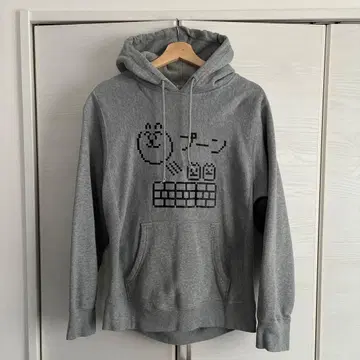 세토 코지 푸룬 uuum 그레이 픽셀 아트 후드 부착 후드티