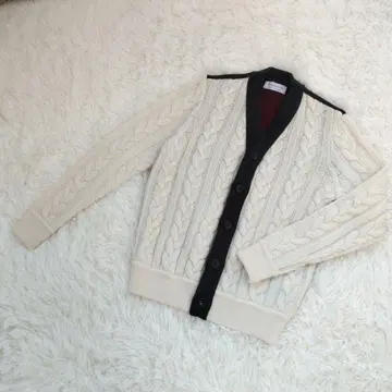 tomorrowland tricot 케이블 V넥 가디건 울