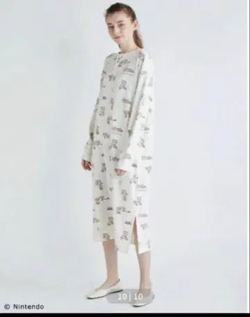 젤라또피케 슈퍼 마리오 콜라보 요시 올 패턴 원피스