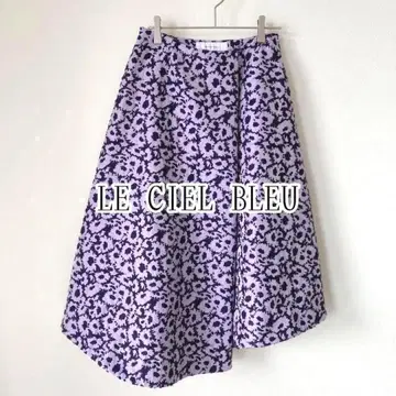 LE CIEL BLEU 리스테아 꽃무늬 자카드 비대칭 스커트
