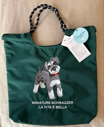 새상품 Uchinokokamo 토트백 미니어처 슈나우저 자수