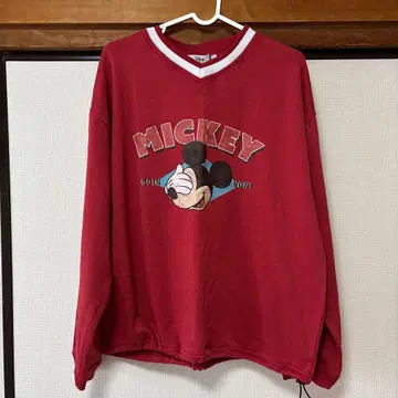 Disney 미키 V넥 트레이닝복 M 빨간색 새상품
