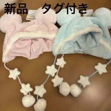 새상품 택 포함 디즈니 팬캡 프리 미키 핑크 스카이블루 세트