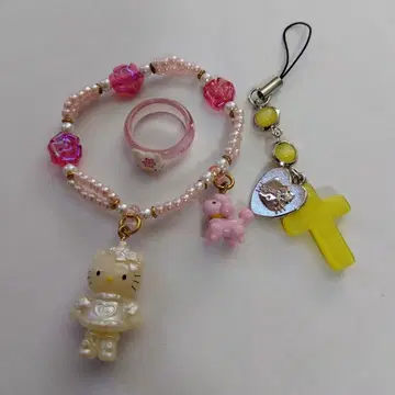 키티 팔찌 반지 스트랩 3개 세트