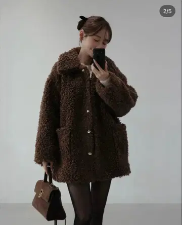 meiru 푸들 퍼 스탠 칼라 미들 코트