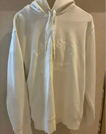 LACOSTE 화이트 후드 부착 후드티 M 사이즈