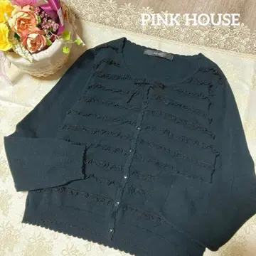 PINK HOUSE 피코프릴 리본 가디건 블랙