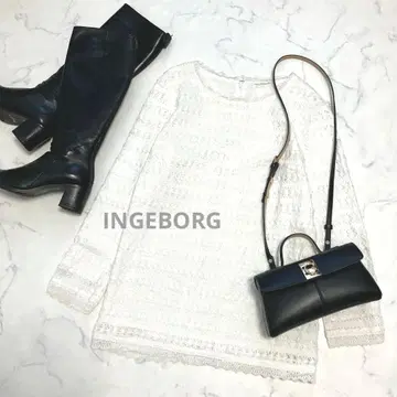 잉게보그 전체 레이스 코튼 상의 화이트 고급 페미닌 튜닉