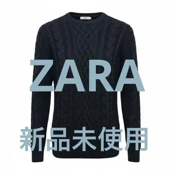 ZARA 다크 블루 케이블 니트 M