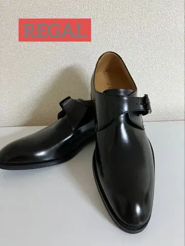 REGAL 싱글 몽크 스트랩 비즈니스 슈즈 블랙 24.5