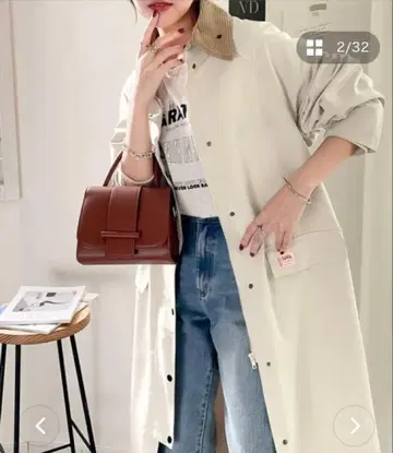 [미사용품] JaVa 별주 워크 롱 코트 클래시컬 에프 M 사이즈