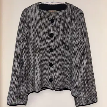 [컨디션 최상] mei-mei 캐시미어 니트 자켓/가디건 해링본 패턴