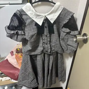 ROJITA 체크 무늬 반팔 원피스