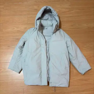 UNIQLO 하이브리드 다운 숏코트 라이트 그레이 S