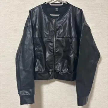 페이크 가죽 자켓 블랙 L 사이즈