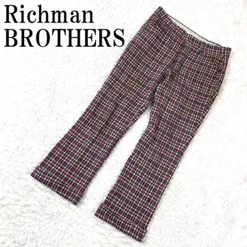 Richman BROTHERS 캐주얼 팬츠 레드 계열 체크 B9497