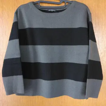 23구 울 고급 니트 스웨터 새상품급 사이즈 40 그레이/블랙