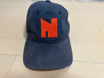Nike N 자수 캡 네이비 오렌지