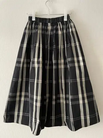 UNITED ARROWS 체크 타프타 개더 스커트 38