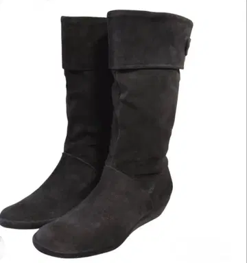 CAMPER 천연 가죽 접이식 디자인 롱 부츠 브라운