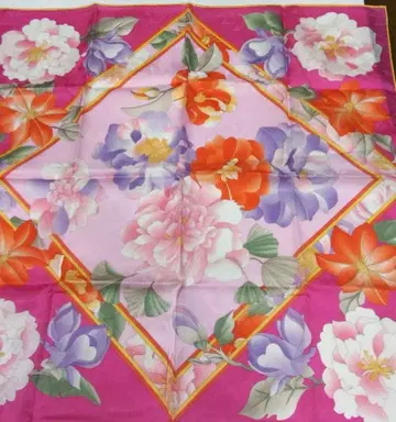 LEONARD 실크 코튼 핑크 손수건 58.5 x 58cm