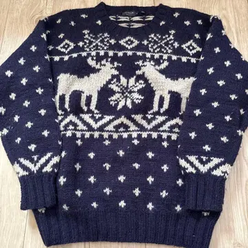 GANT 사슴 패턴 두꺼운 니트 스웨터 L