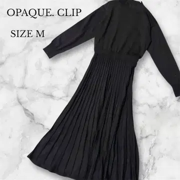 오파크 클립 플리츠 원피스 블랙 엘레강트 A라인 고급
