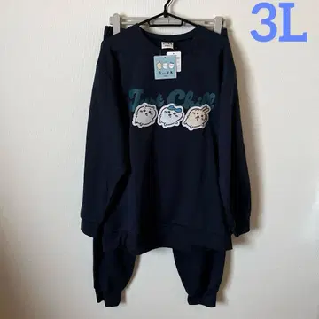 [새상품] 빅 사이즈 3L 치이카와 맨투맨 룸웨어 상하의 네이비 계열