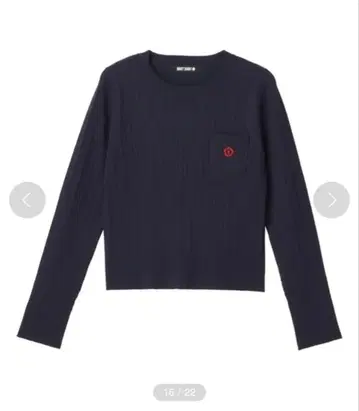 MARY QUANT 리브 니트 스웨터 네이비