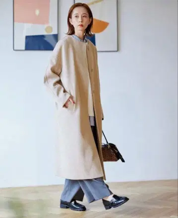 JOURNAL STANDARD 슈퍼140 비버 노카라 코트