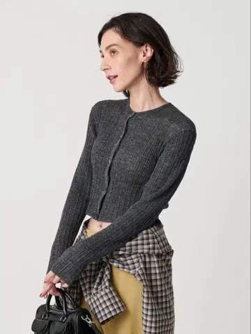 BEAUTY&YOUTH 알파카 블렌드 랜덤 리브 가디건