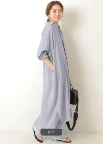 TICCA / 티카 스픽 앤 스팬 별주 스퀘어 빅 롱 셔츠