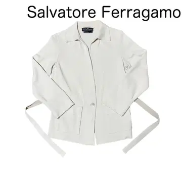 Salvatore Ferragamo 아이보리 가디건 자켓