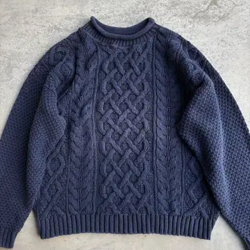 DOCKERS 90s USA제 코튼 니트 롤넥 네이비 M