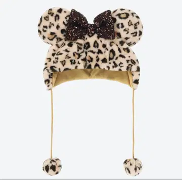 팬캡 레오파드 무늬 리본 포함