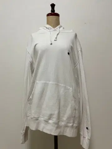 Champion 화이트 후드티 남성용 오버 사이즈