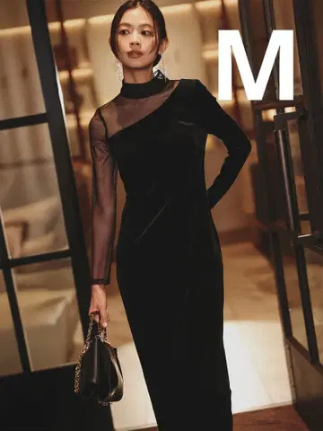 anuans 시어 콤비 타이트 원피스