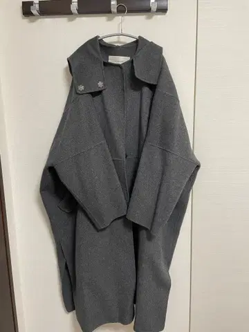 LE CIEL BLEU 후디드 오버 코트 36 그레이