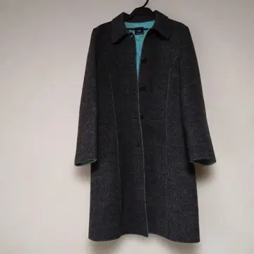 그레이 울 혼방 롱 코트