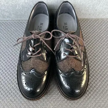 HARUTA 윙팁 슈즈 SF379 블랙 트위드 24cm