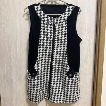 하운드 투스 패턴 플리스 베스트