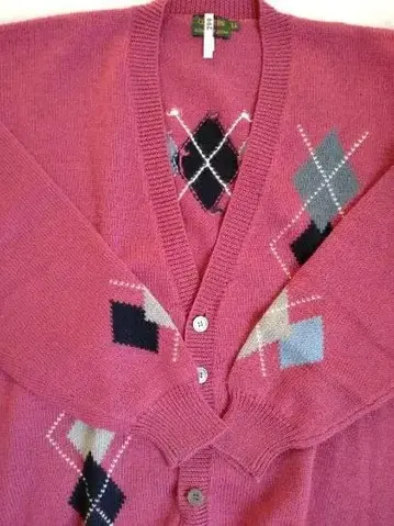 남성용 가디건 아가일 패턴 가디건 캐주얼 가디건