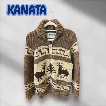 [ 새상품급 ] KANATA 카나타 카우친 스웨터 풀 집업 캐나다제