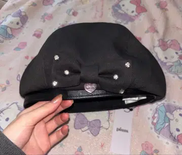 택 포함 새상품 pium 비쥬 리본 베레모 블랙