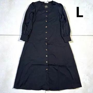 원피스 여성용 긴팔 V넥 원피스 허리 벨트 가을/겨울 L