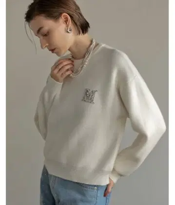 MEISM by Re:EDIT M 비쥬 엠블럼 니트탑